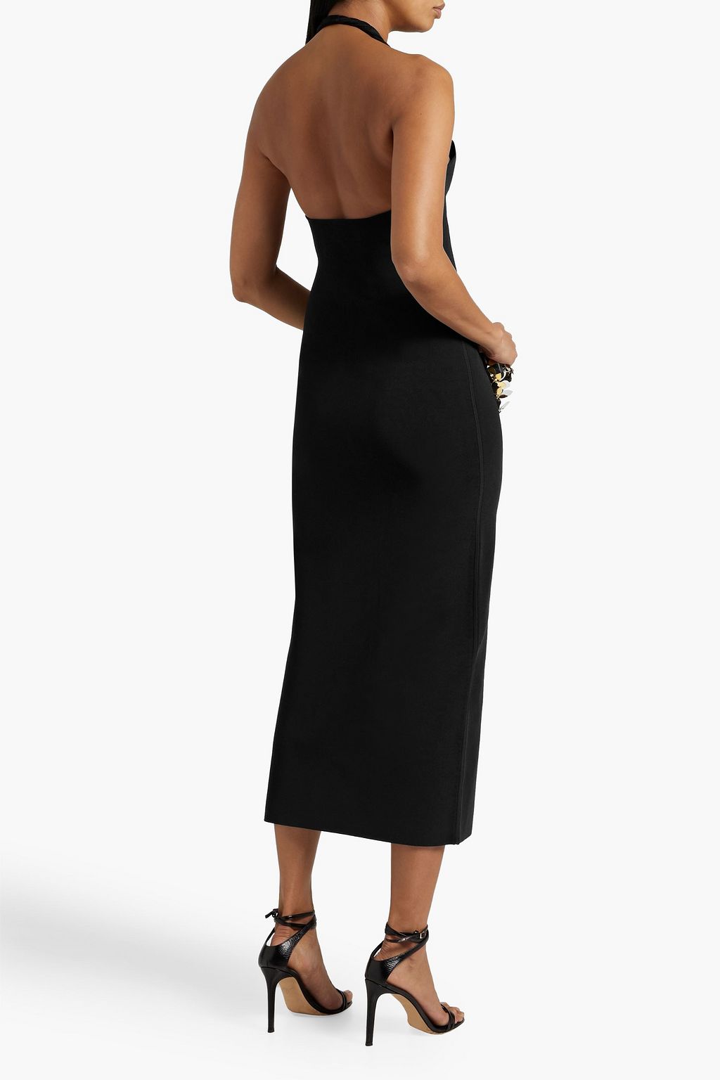 GALVAN  LONDON Artemis stretch-knit halterneck midi dress