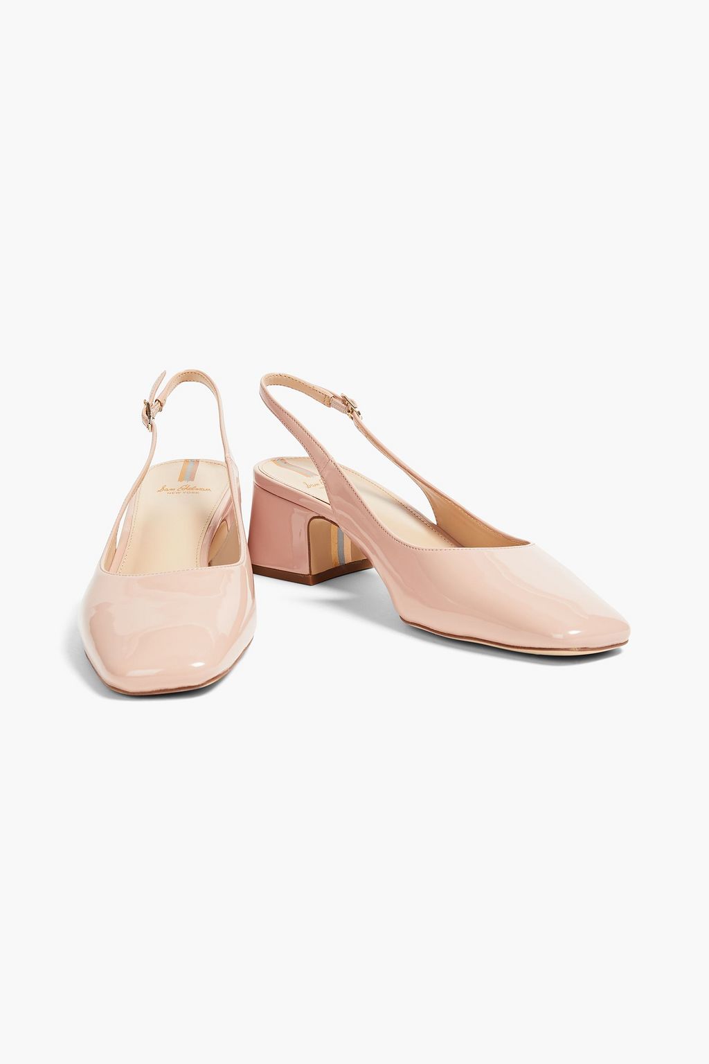 SAM EDELMAN Terra faux patent-leather slingback pumps