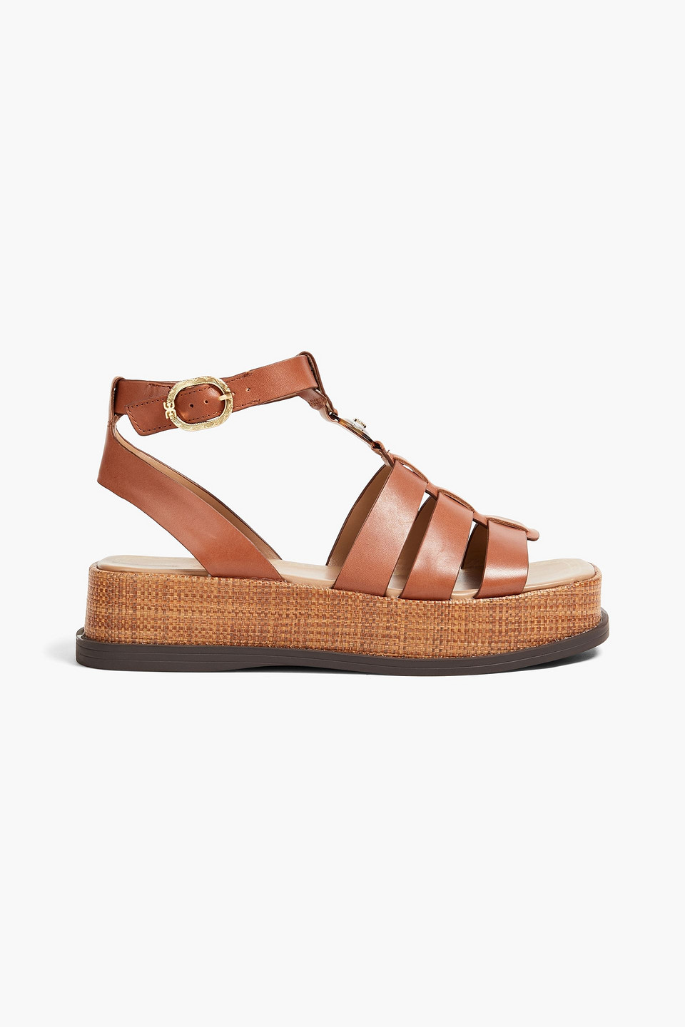 SAM EDELMAN NAIMA EMBELLISHED LEATHER PLATFORM SANDALS