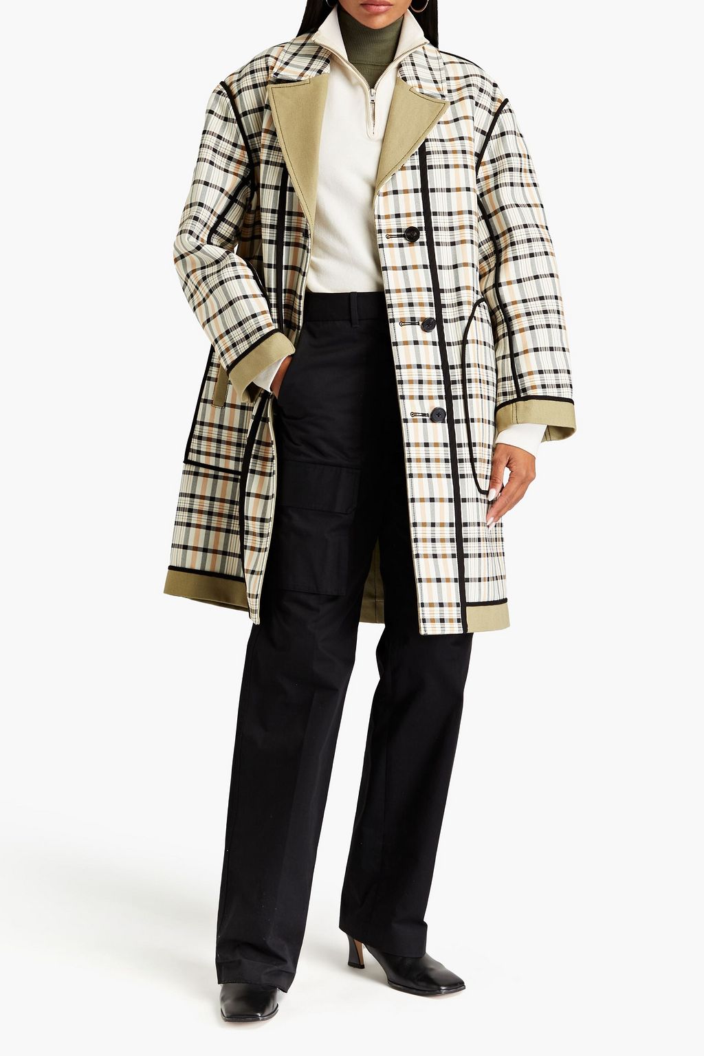 3.1 PHILLIP LIM Reversible checked cotton-blend twill and canvas coat