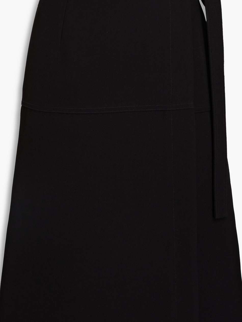 crepe midi wrap skirt