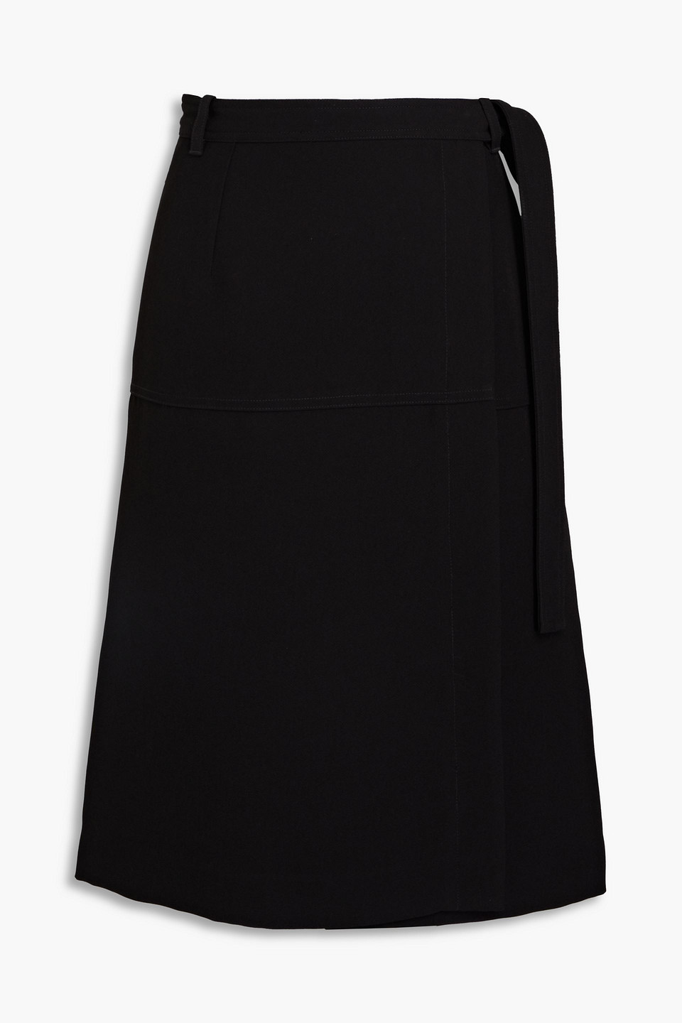 Crepe midi wrap skirt