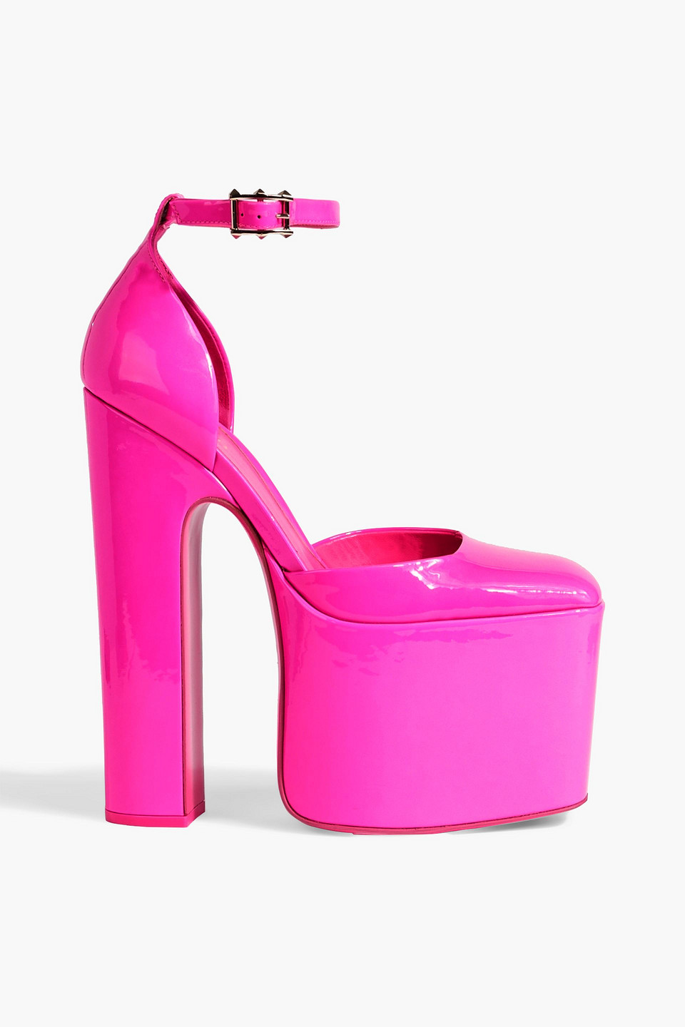 Valentino Garavani Discobox Patent-leather Platform Pumps In Bright Pink