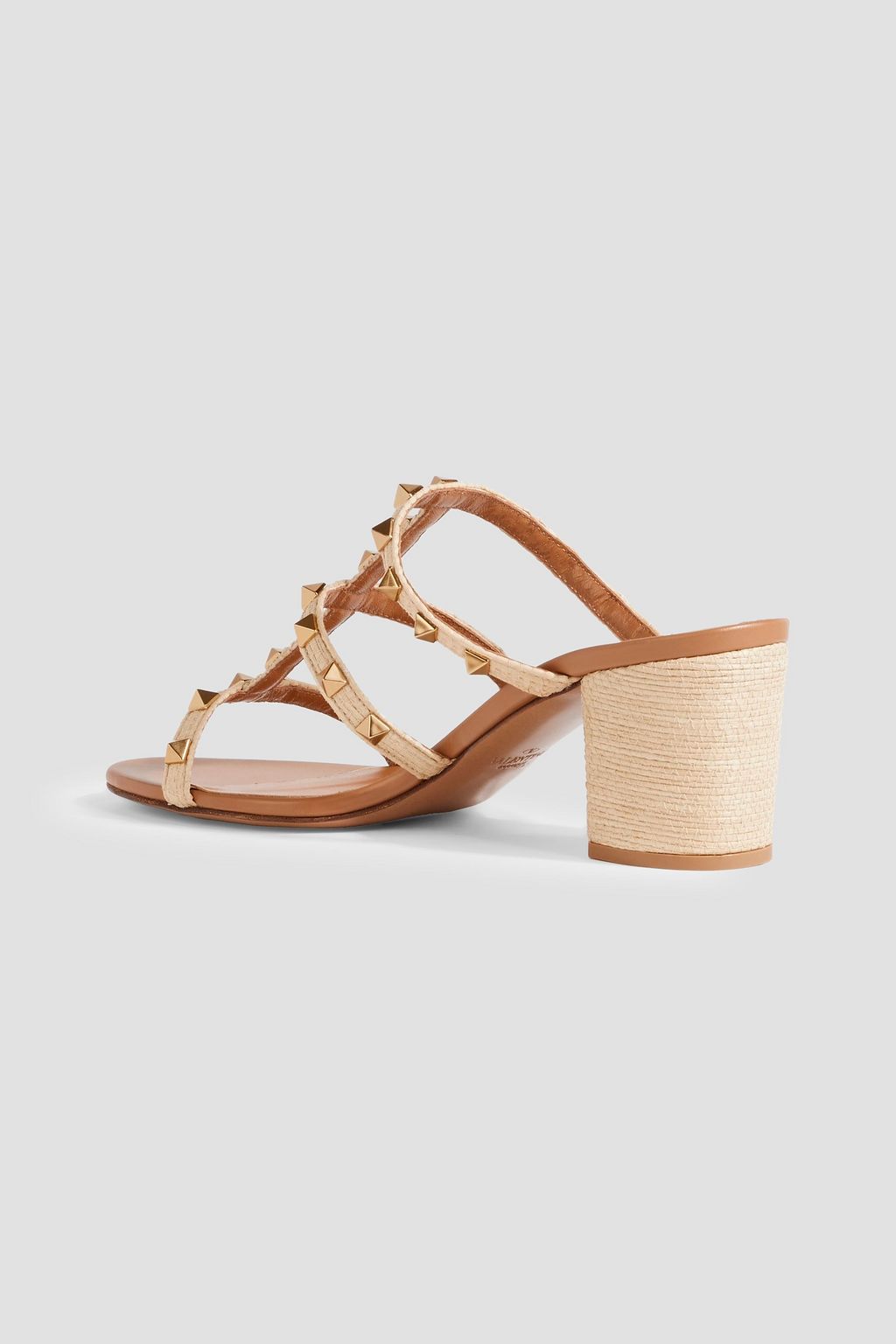 VALENTINO GARAVANI Rockstud 60 raffia mules