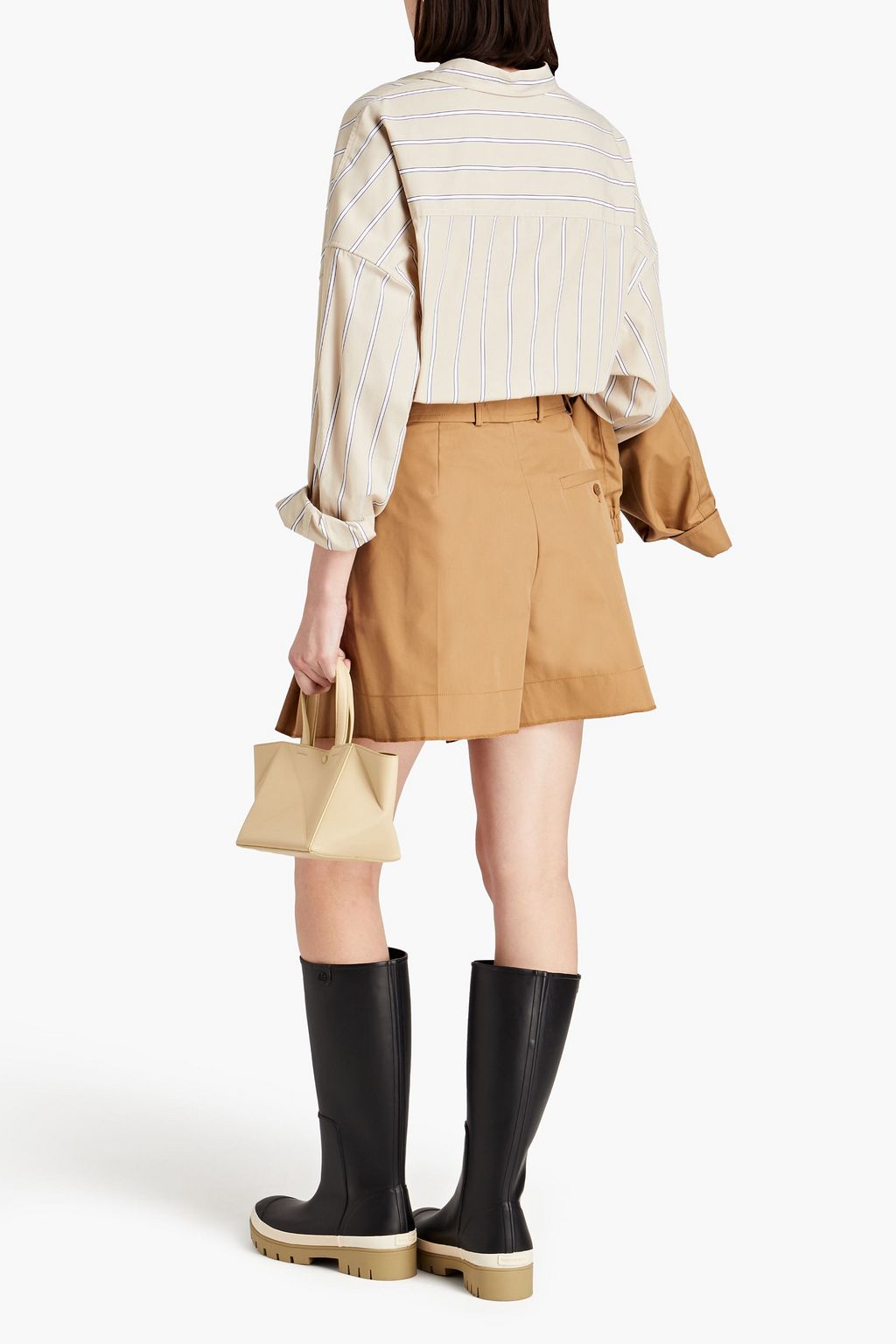3.1 PHILLIP LIM شورت من التويل المصنوع من مزيج من القطن ومزين بكسرات