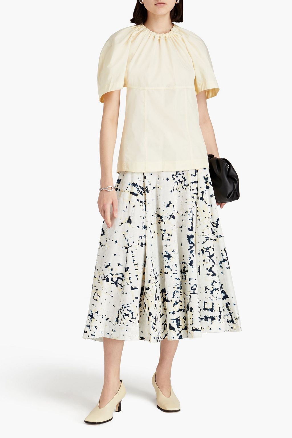 3.1 PHILLIP LIM Gathered cotton-blend poplin top