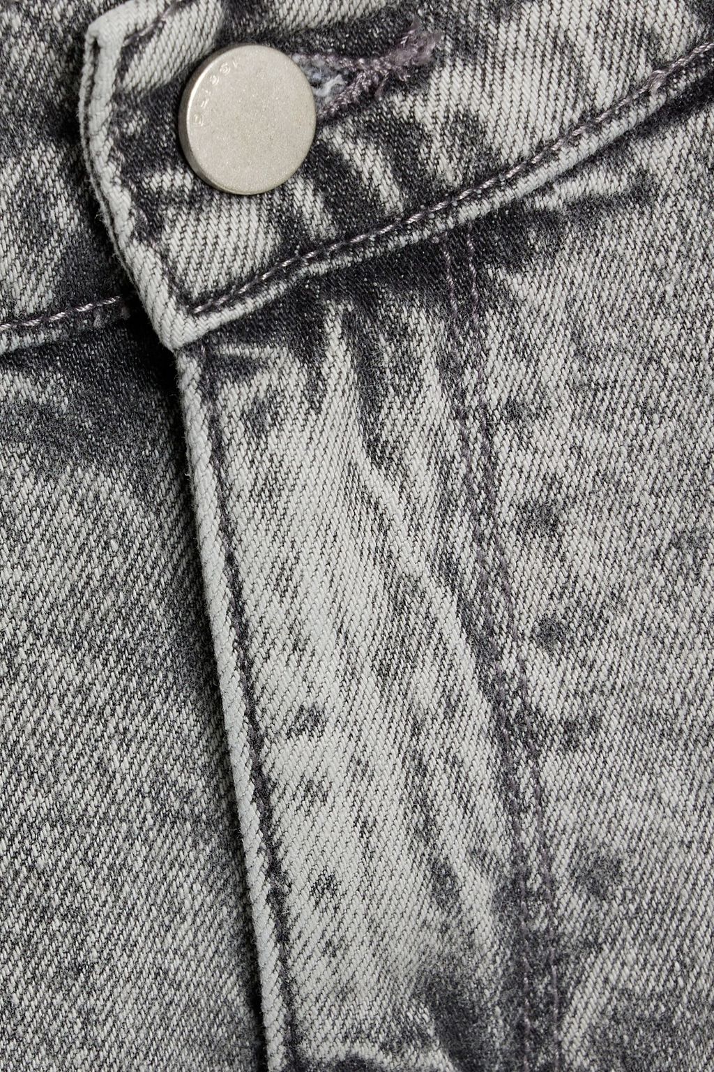DL1961 Patti distressed acid-wash high-rise straight-leg jeans
