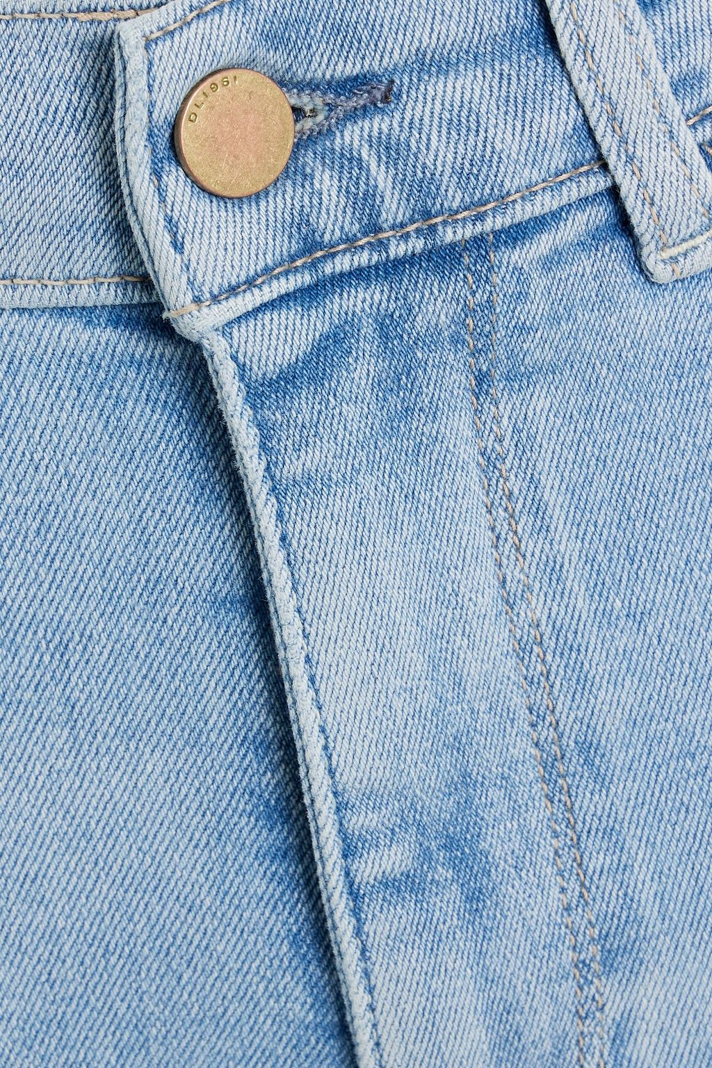 DL1961 Bridget frayed high-rise bootcut jeans
