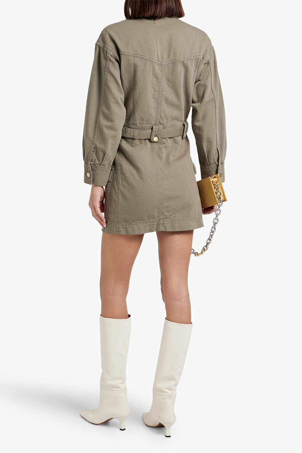 Dl1961 Coletta Linen-blend Shirtdress In Army Green