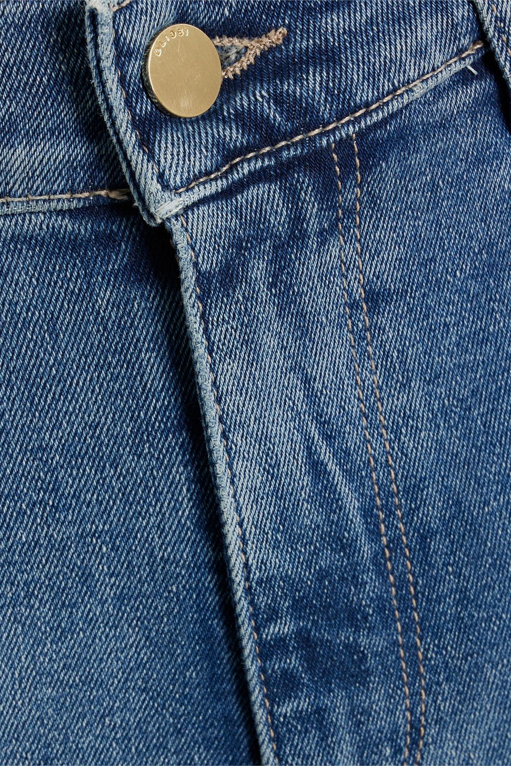 DL1961 جينز «باتي» بأرجل مستقيمة وبخصر عالٍ ولون باهت
