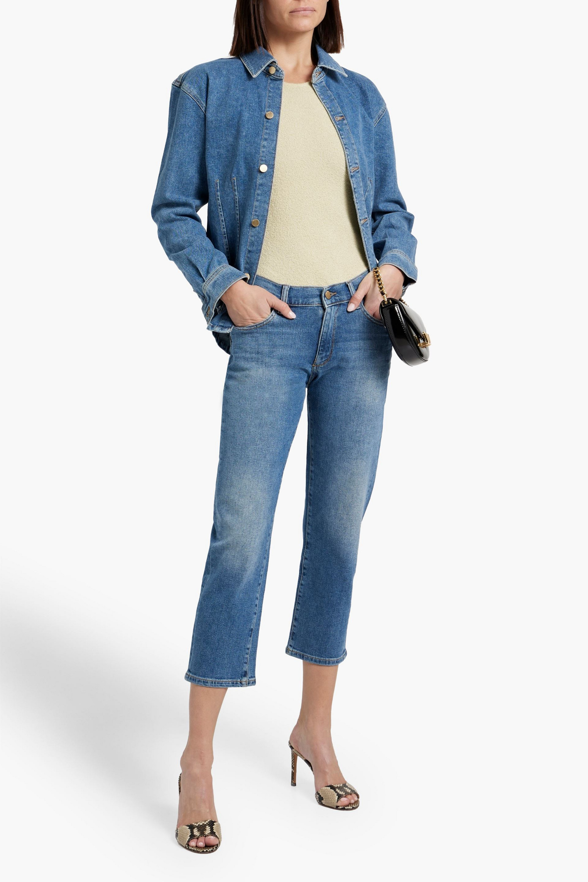 DL1961 Riley cropped faded boyfriend jeans