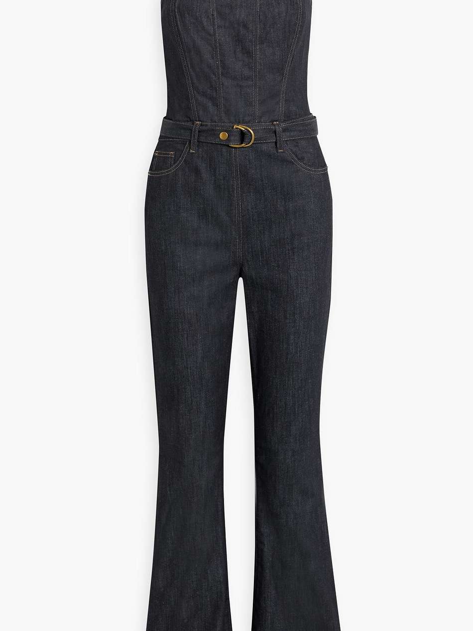 holloway denim flared overalls