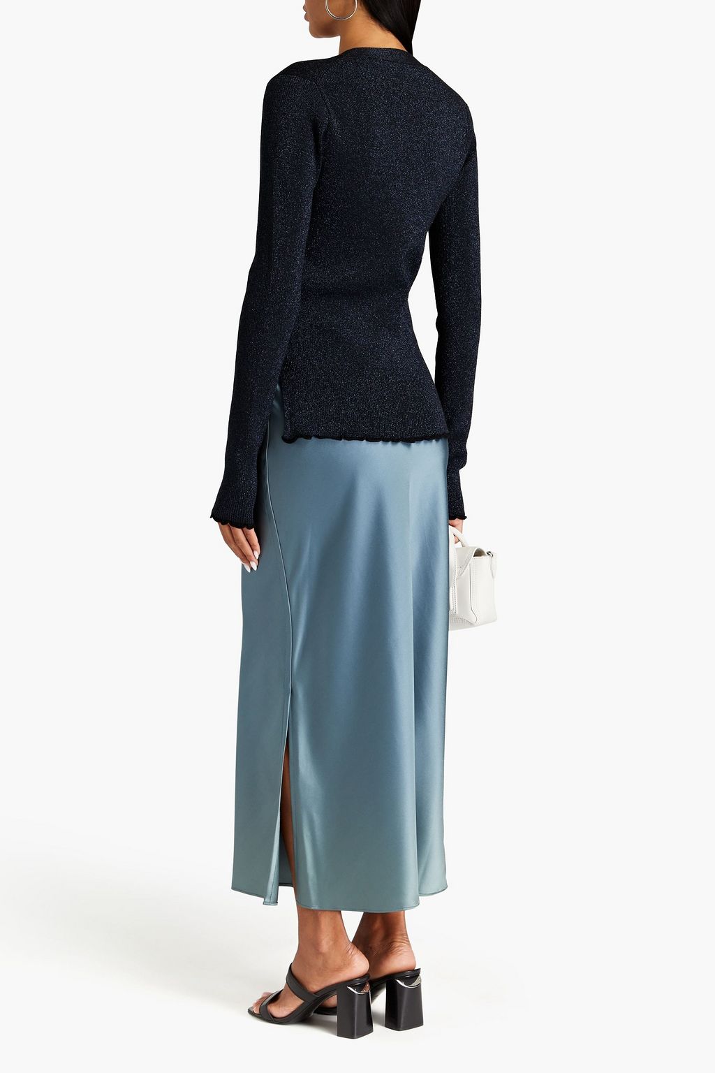 3.1 PHILLIP LIM Metallic ribbed-knit cardigan