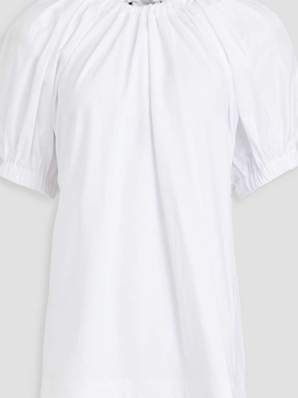 gathered cotton-poplin and jersey top