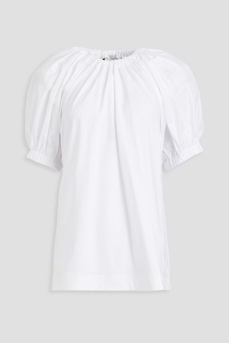 3.1 Phillip Lim Gerafftes Oberteil Aus Baumwollpopeline Und Jersey In White