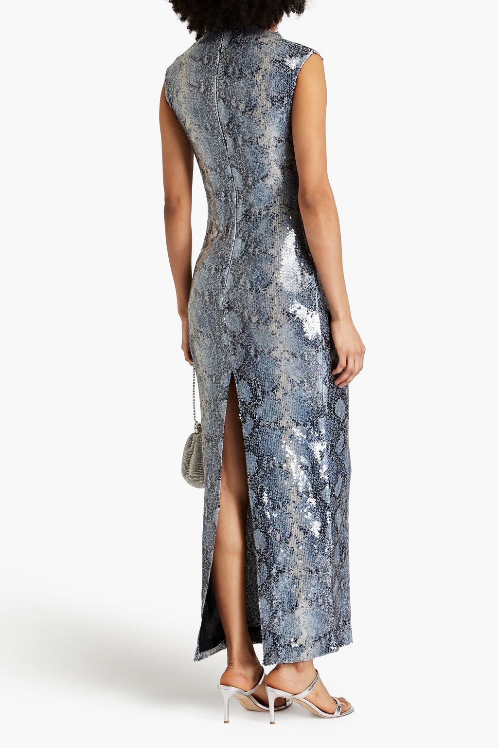 16ARLINGTON Luna sequined snake-print tulle gown