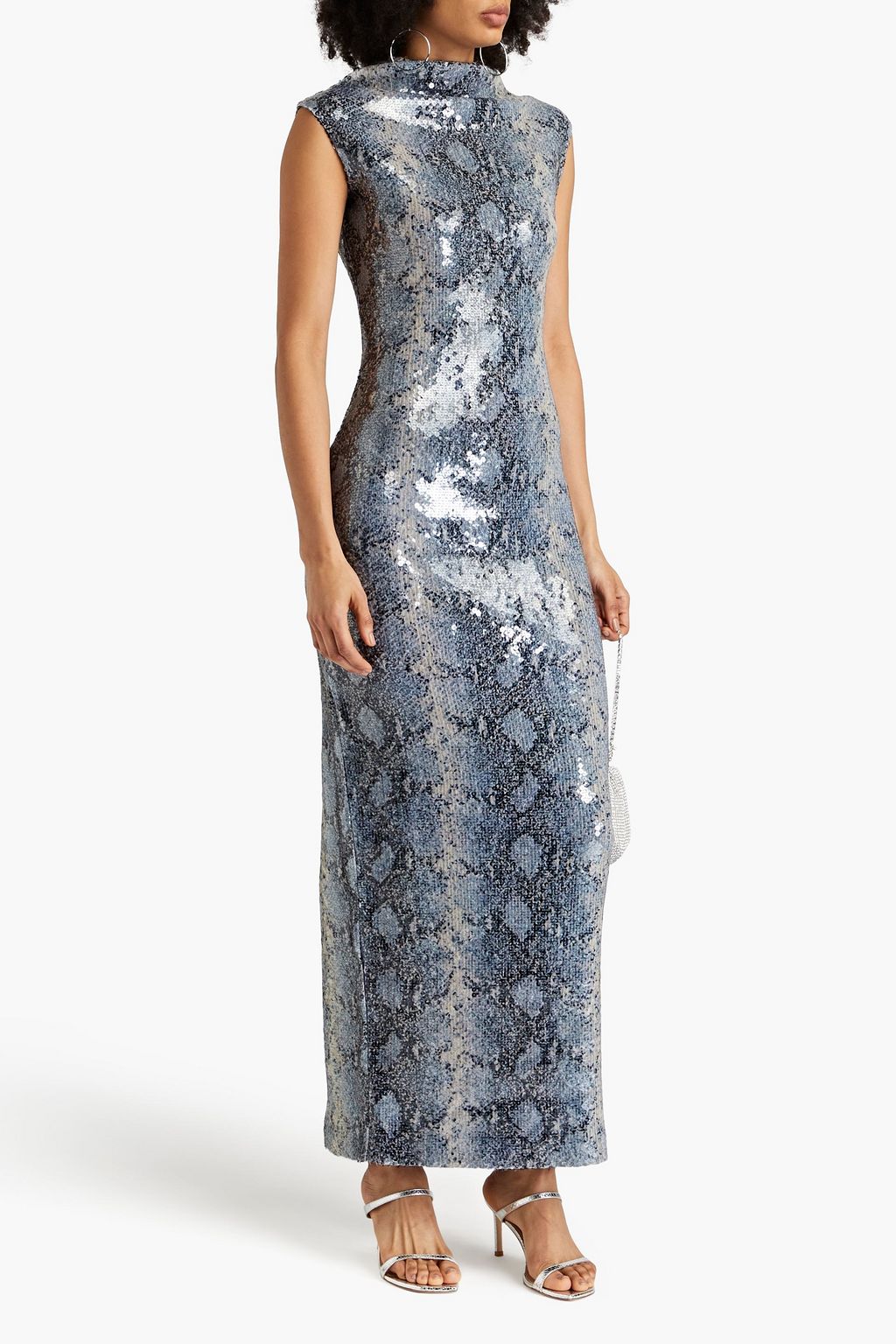 16ARLINGTON Luna sequined snake-print tulle gown