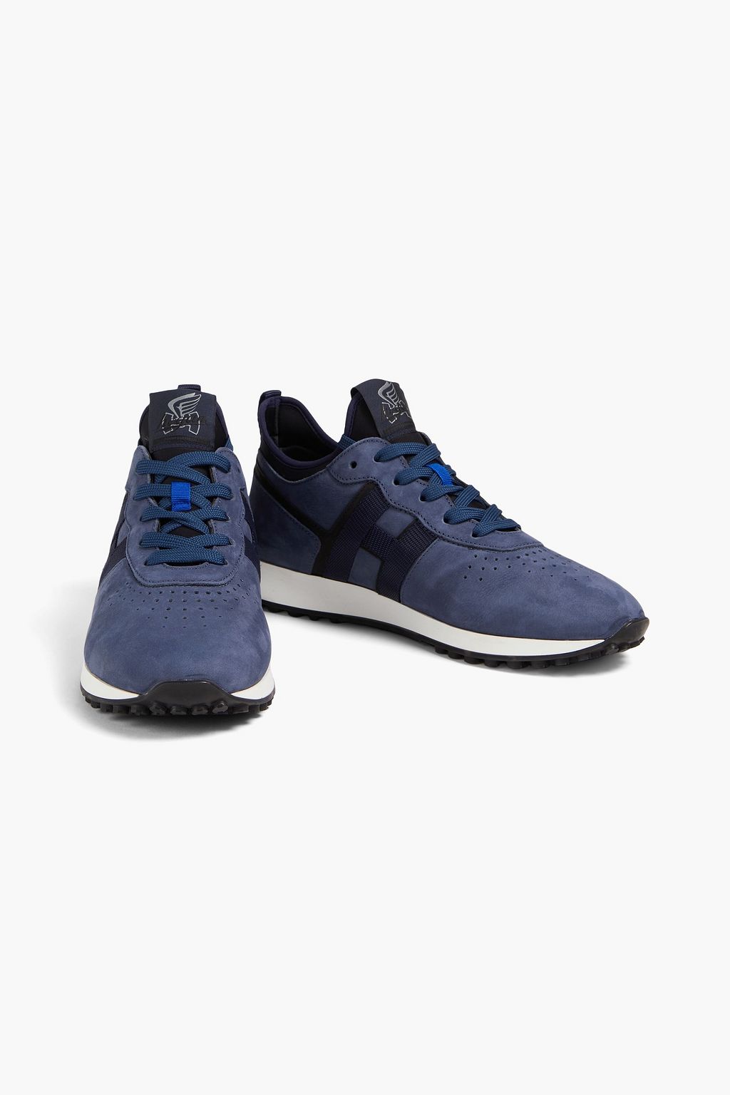 HOGAN Perforated nubuck and neoprene sneakers