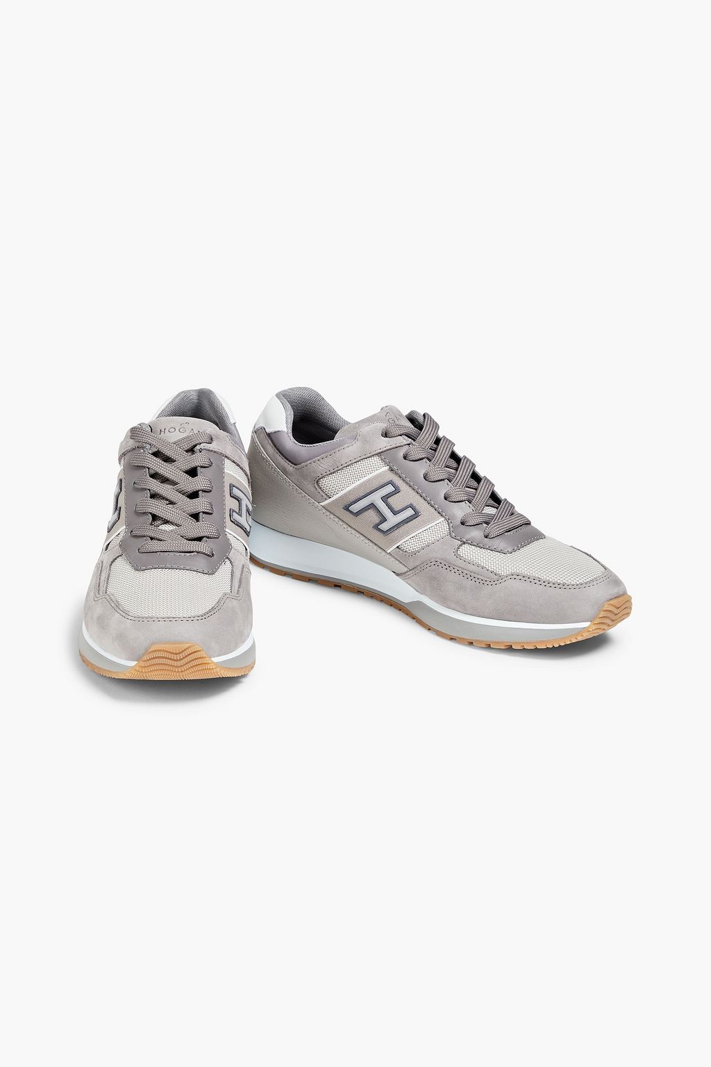 HOGAN Leather and mesh sneakers