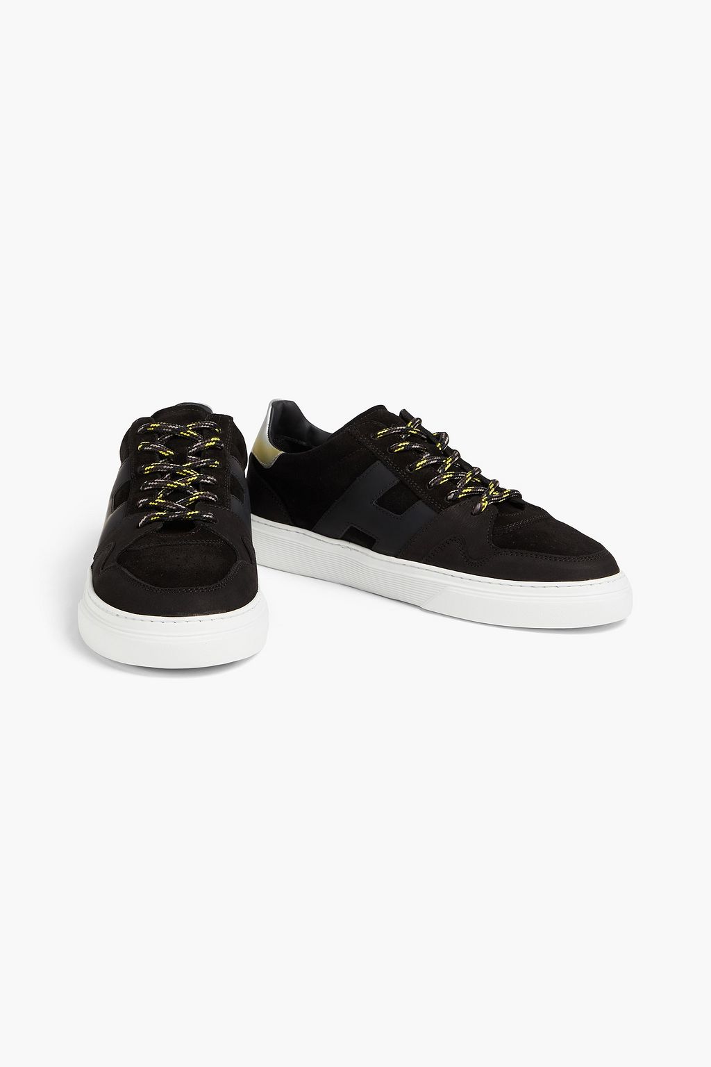 HOGAN Pebbled-leather and suede sneakers