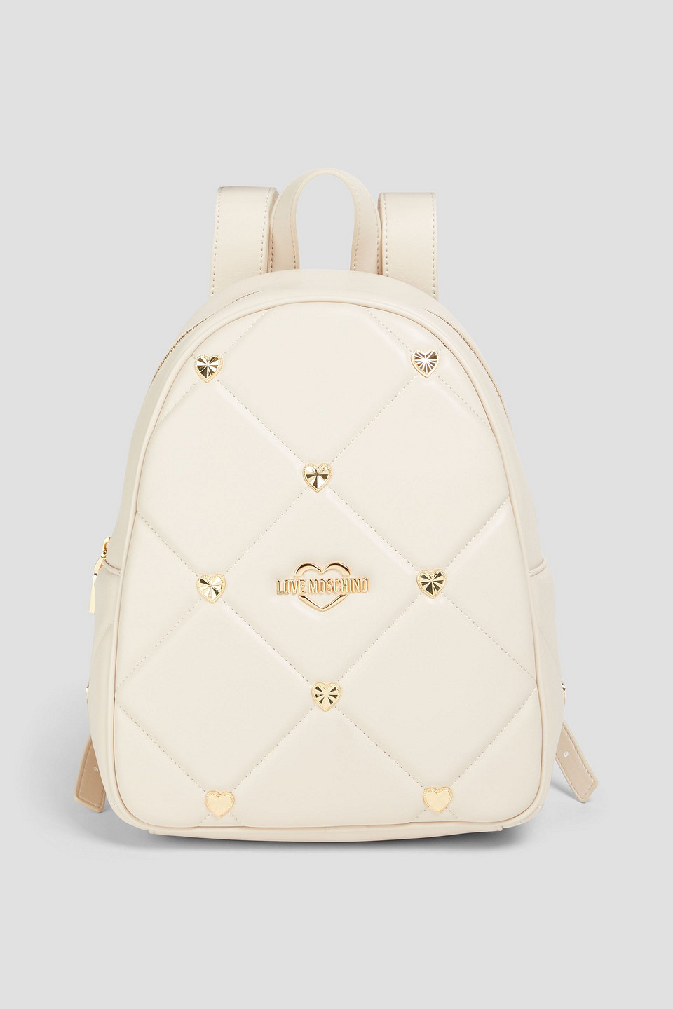 Love Moschino Embellished Faux Textured-leather Backpack In Ivory