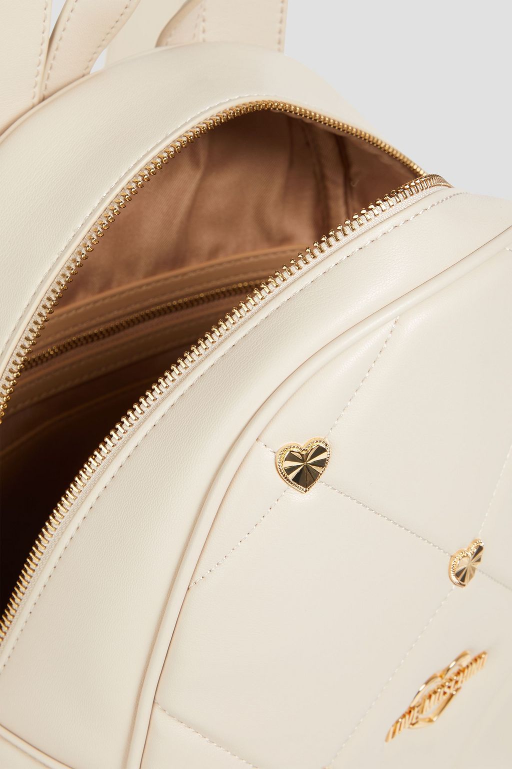 LOVE MOSCHINO Embellished quilted faux leather backpack