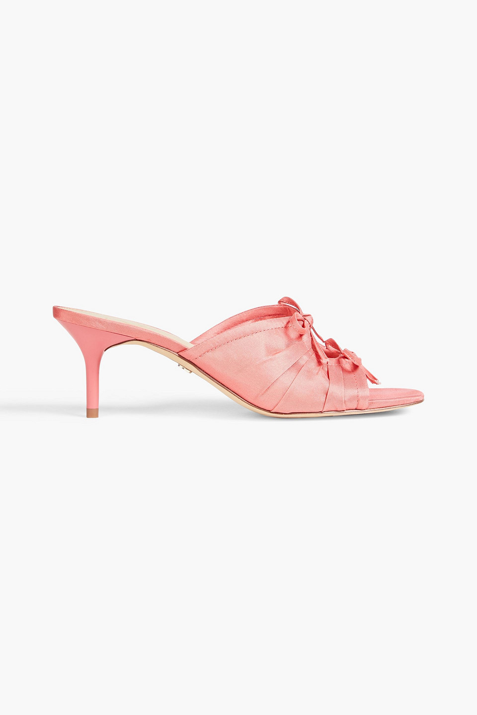 Sam Edelman Pia Bow-detailed Silk Mules In Pink