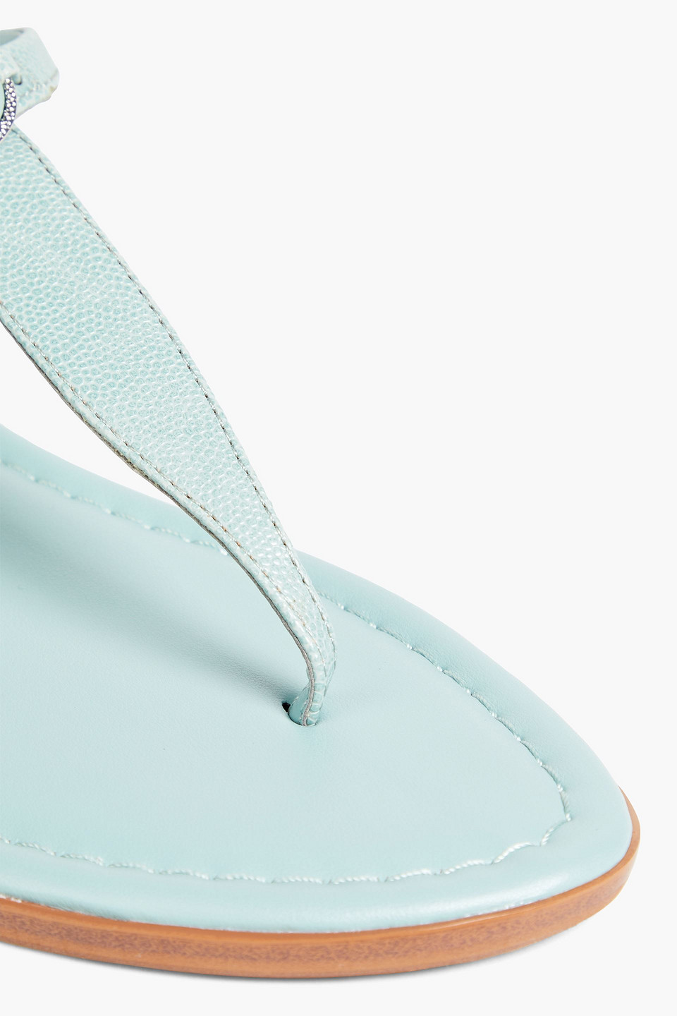 Sam Edelman Faux Textured Leather Sandals In Sky Blue