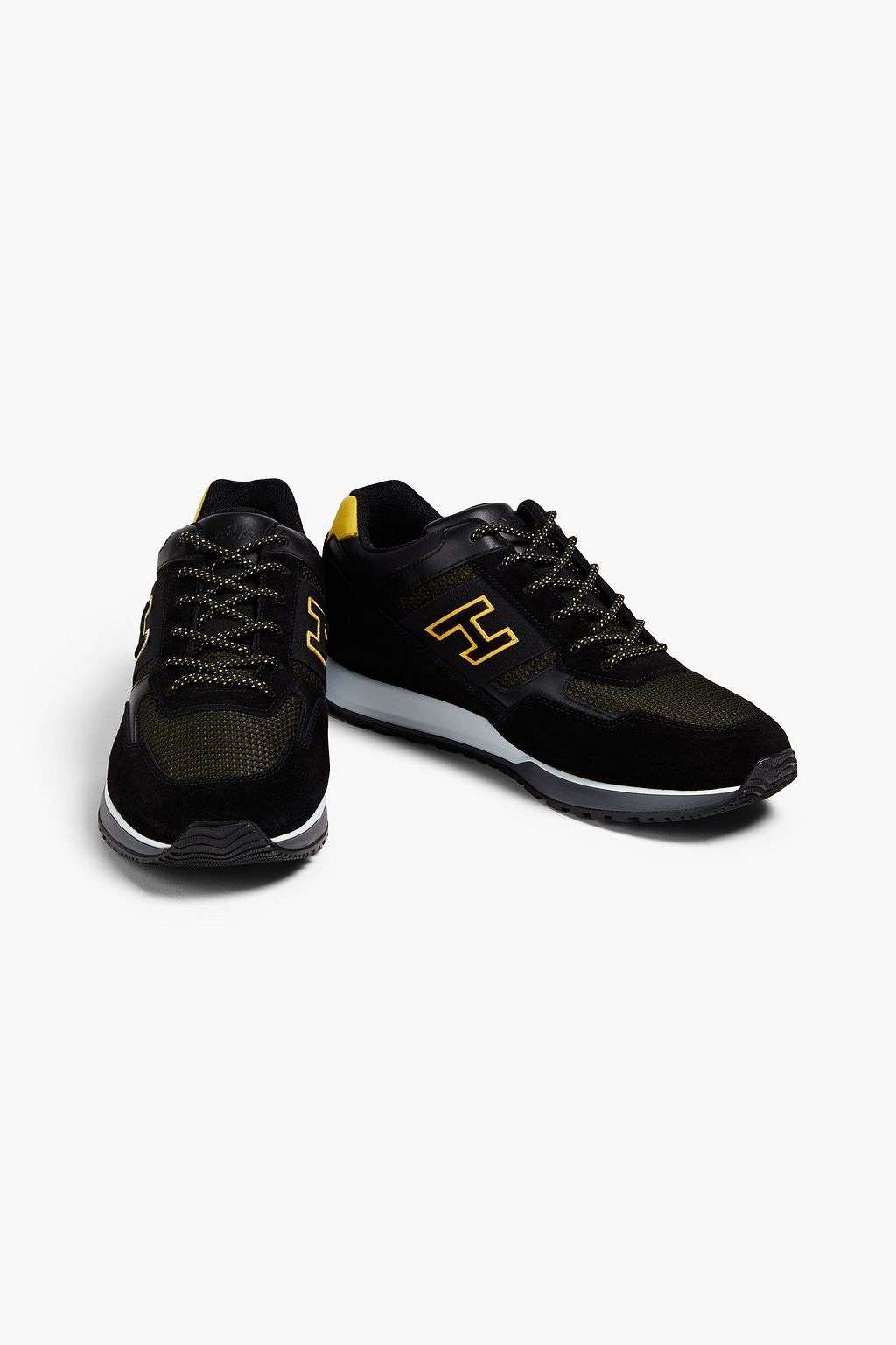 HOGAN Suede and mesh sneakers