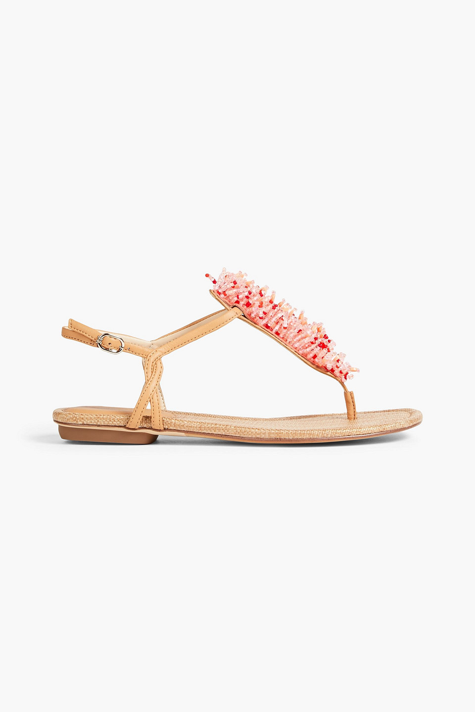 Sam Edelman - Brinda bead-embellished faux leather sandals - Neutral - EU 35