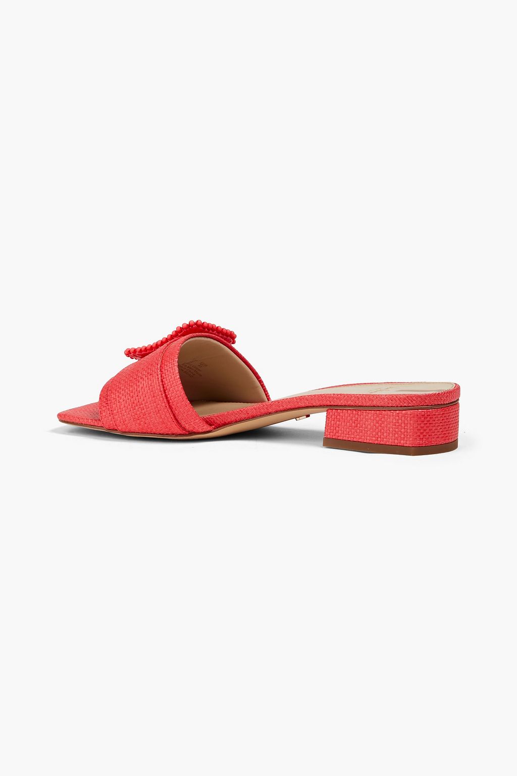 SAM EDELMAN Deacon buckled coated faux raffia mules