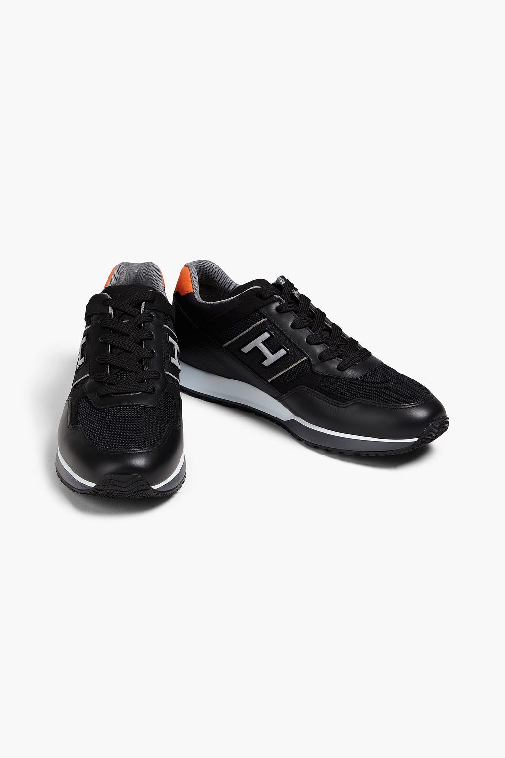 HOGAN Leather and mesh sneakers