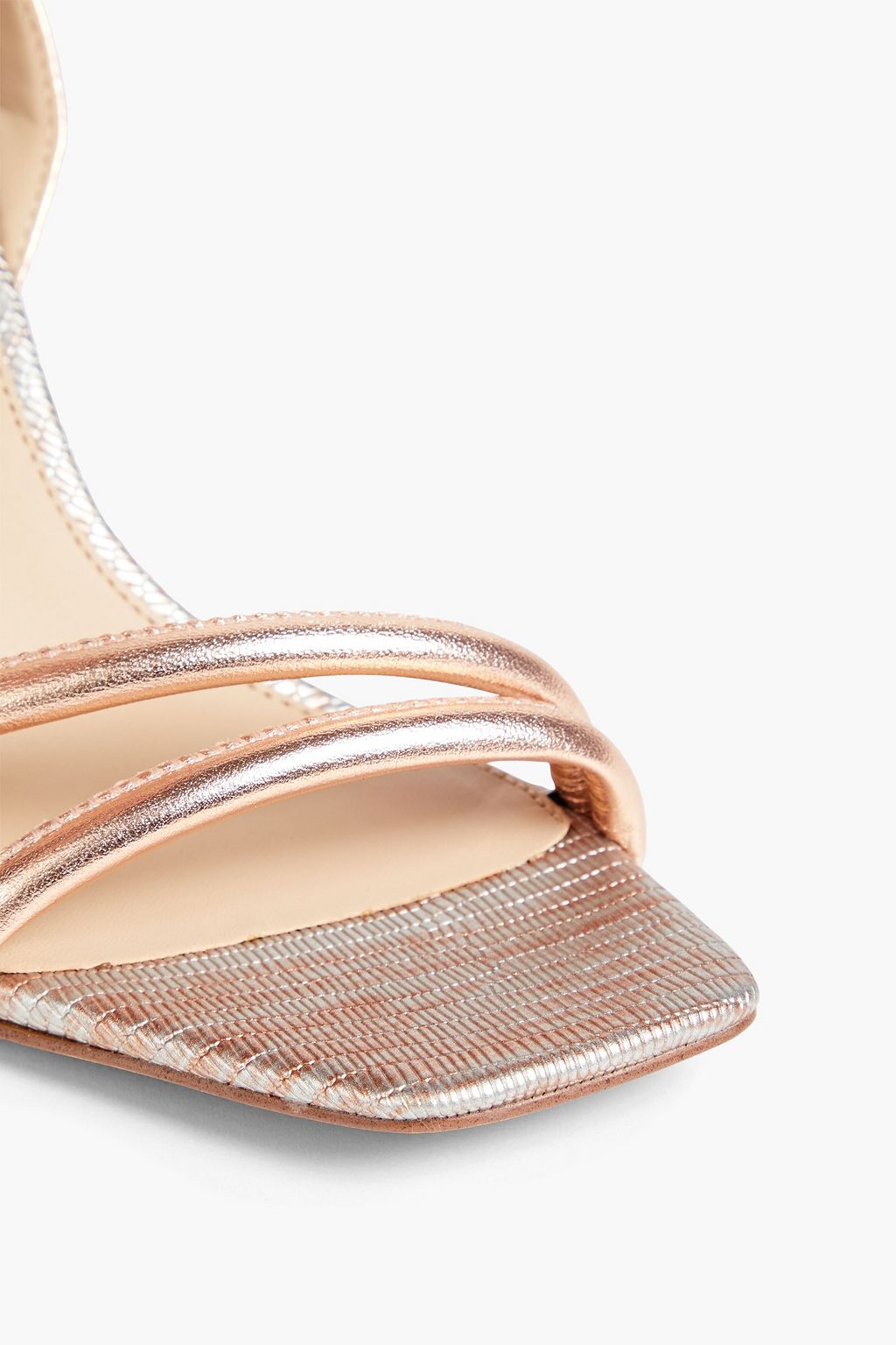 SAM EDELMAN Kia リザード風レザー サンダル メタリック