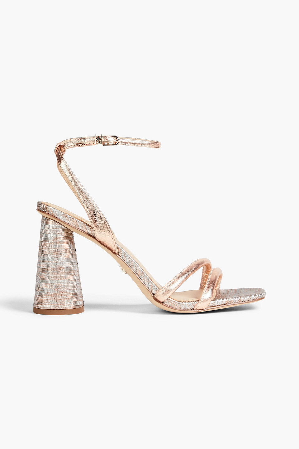 Sam Edelman - Kia metallic lizard-effect leather sandals - Metallic - US 5.5