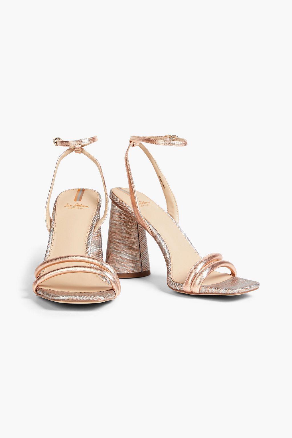 SAM EDELMAN Kia リザード風レザー サンダル メタリック