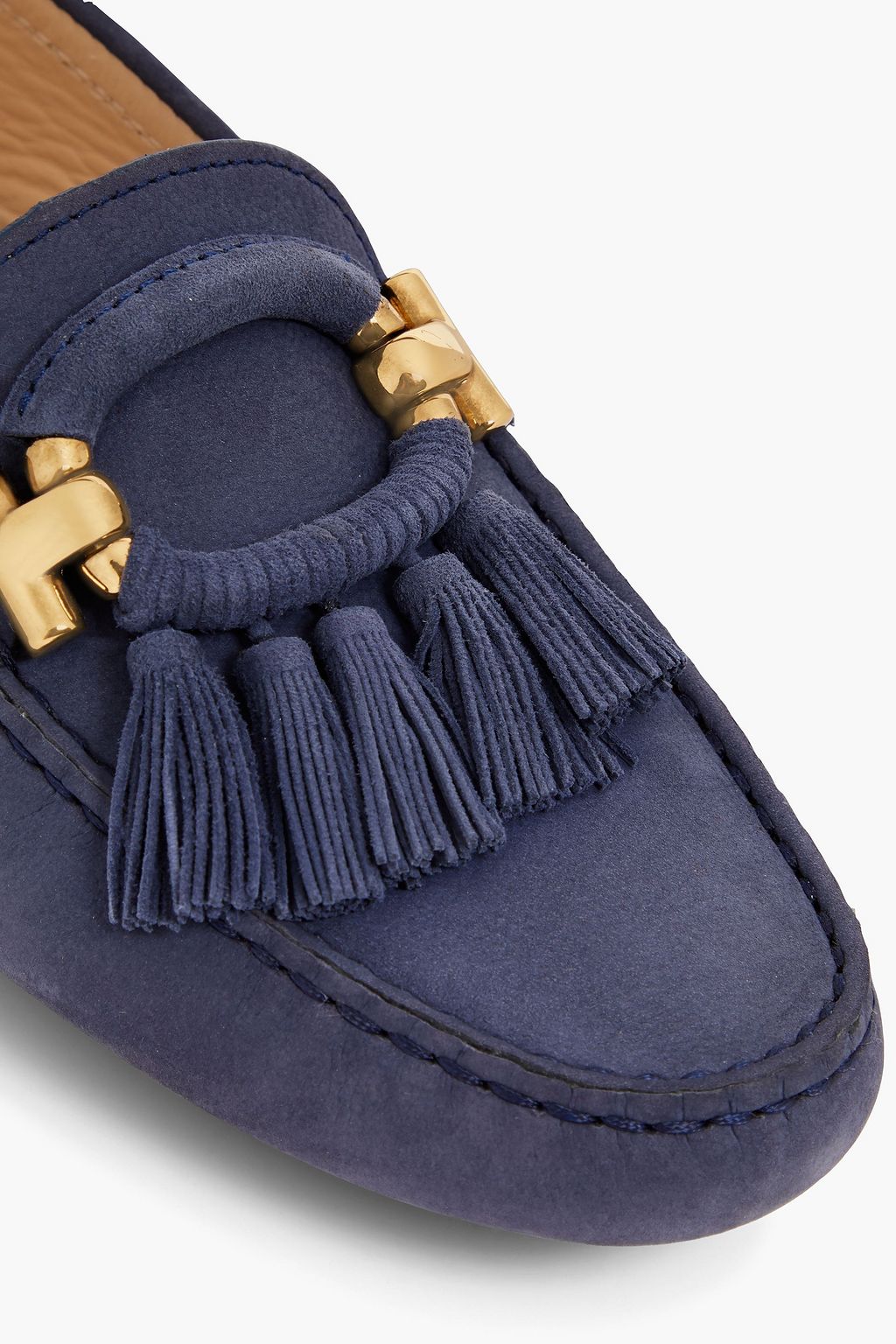 TOD'S T-Ring tasseled nubuck loafers