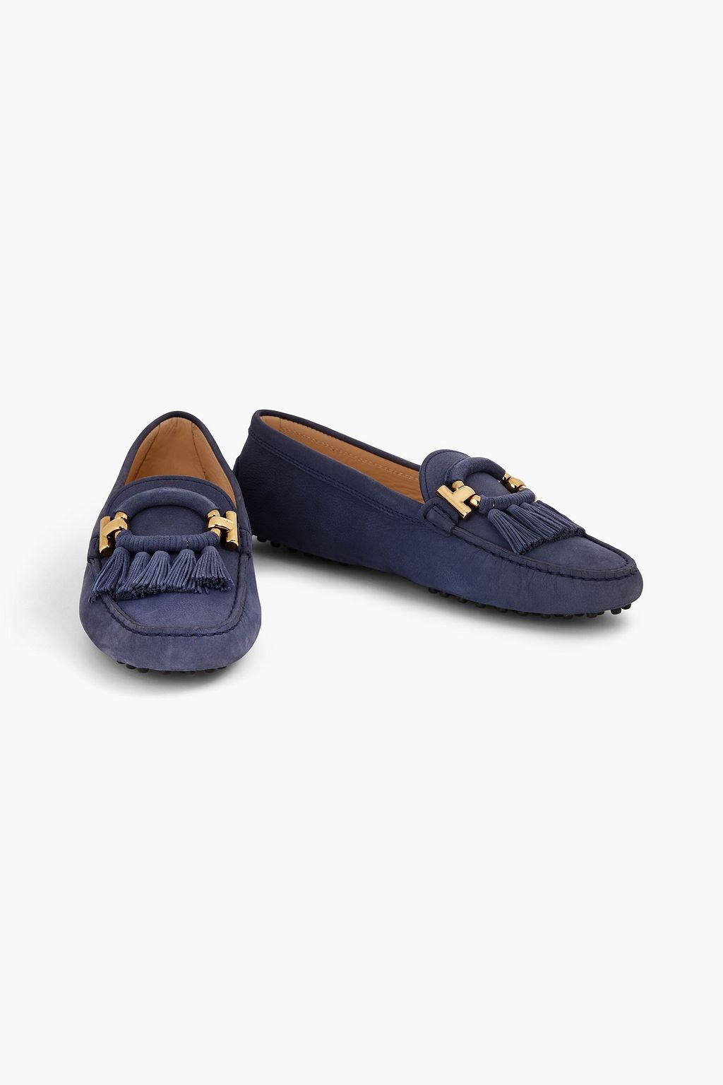 TOD'S T-Ring tasseled nubuck loafers