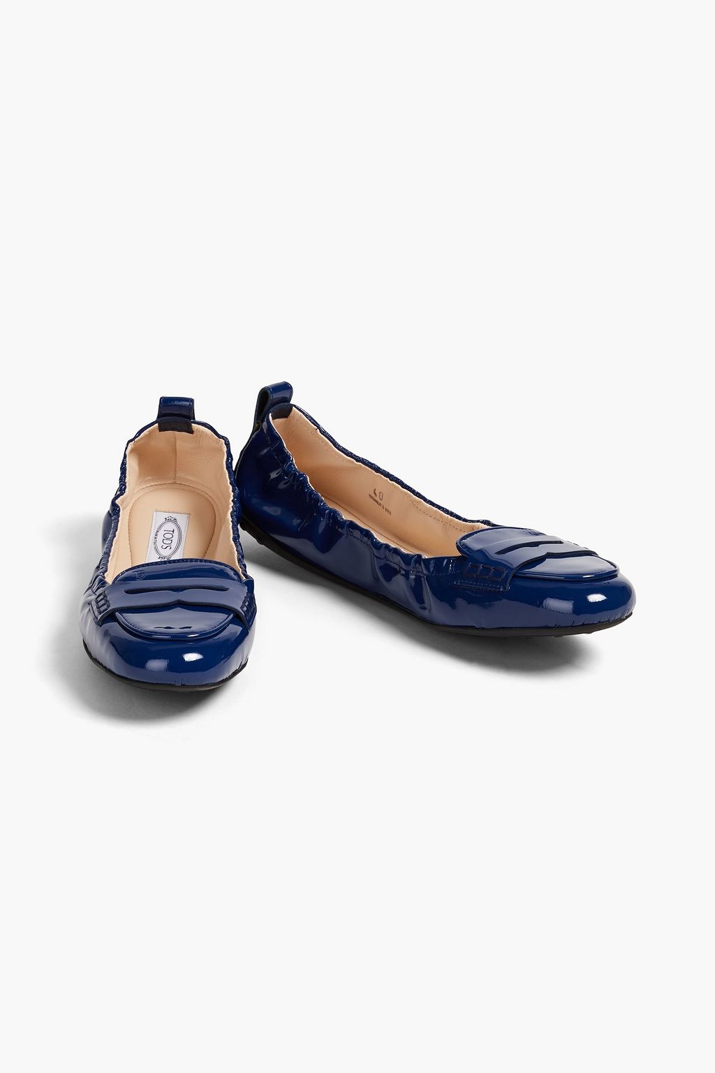 TOD'S حذاء باليرينا مسطح من الجلد اللامع