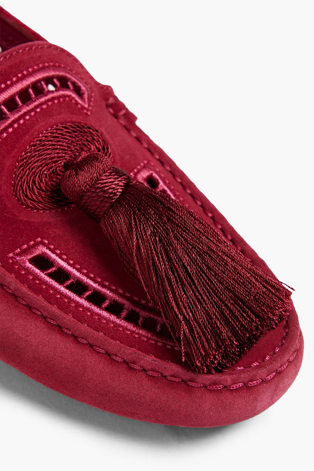 TOD'S حذاء لوفر «غومينو» من الجلد السويدي  مزيّن بشراشيب