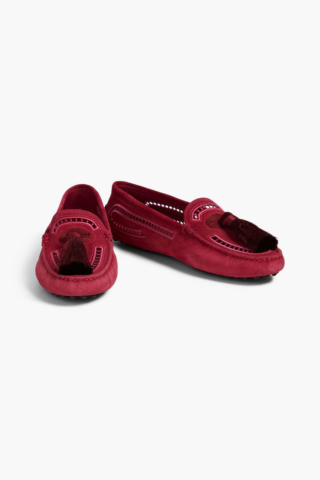TOD'S حذاء لوفر «غومينو» من الجلد السويدي  مزيّن بشراشيب