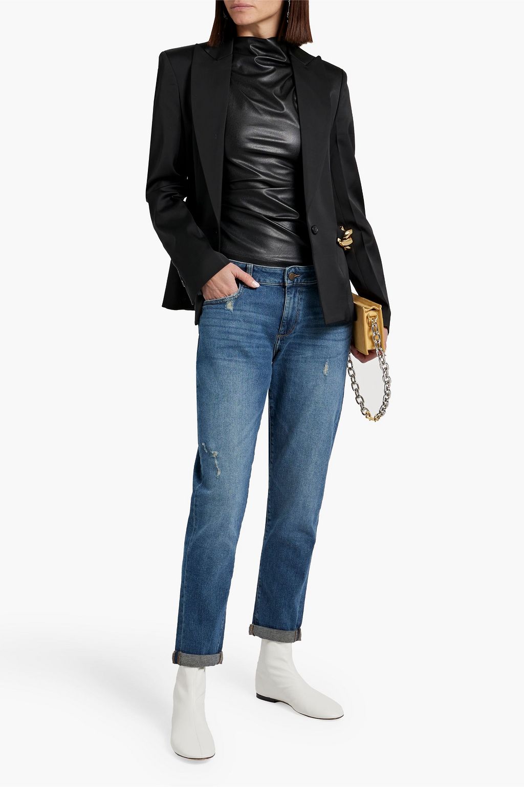 DL1961 Riley distressed mid-rise boyfriend jeans
