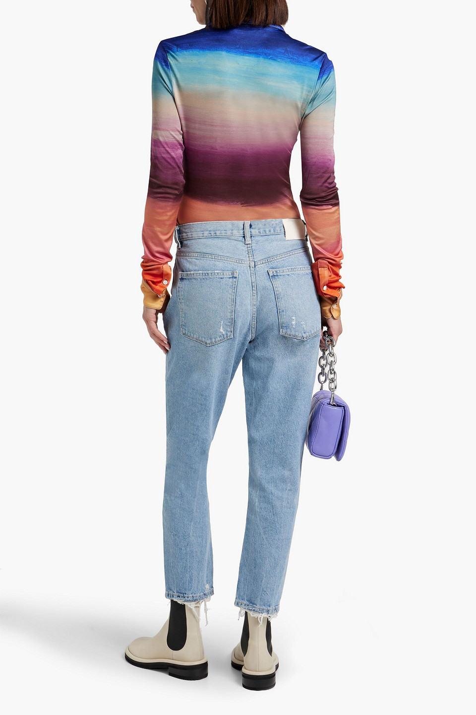 Dl1961 Lela Distressed High-rise Skinny Jeans In Light Denim