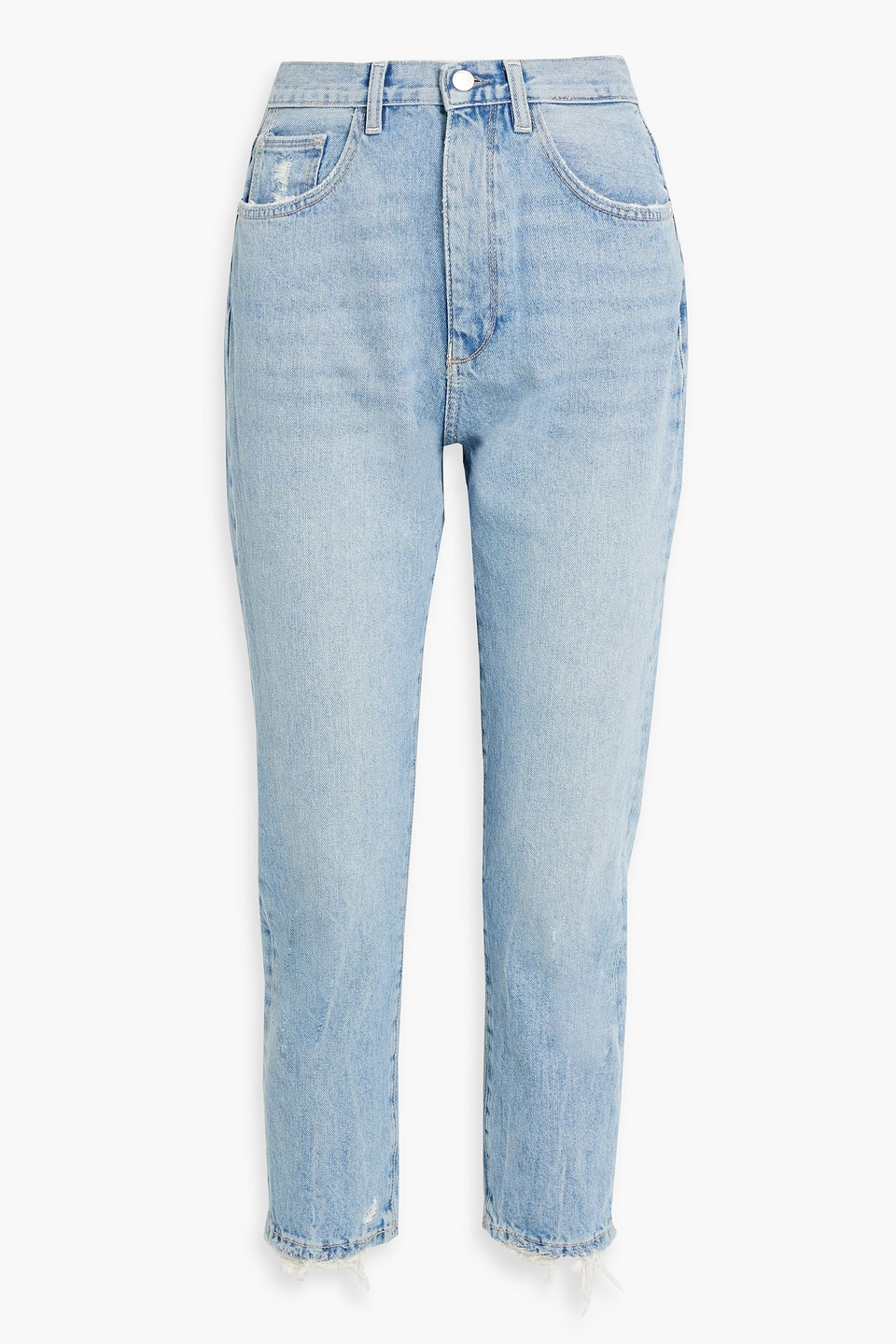 Lela distressed high-rise skinny jeans