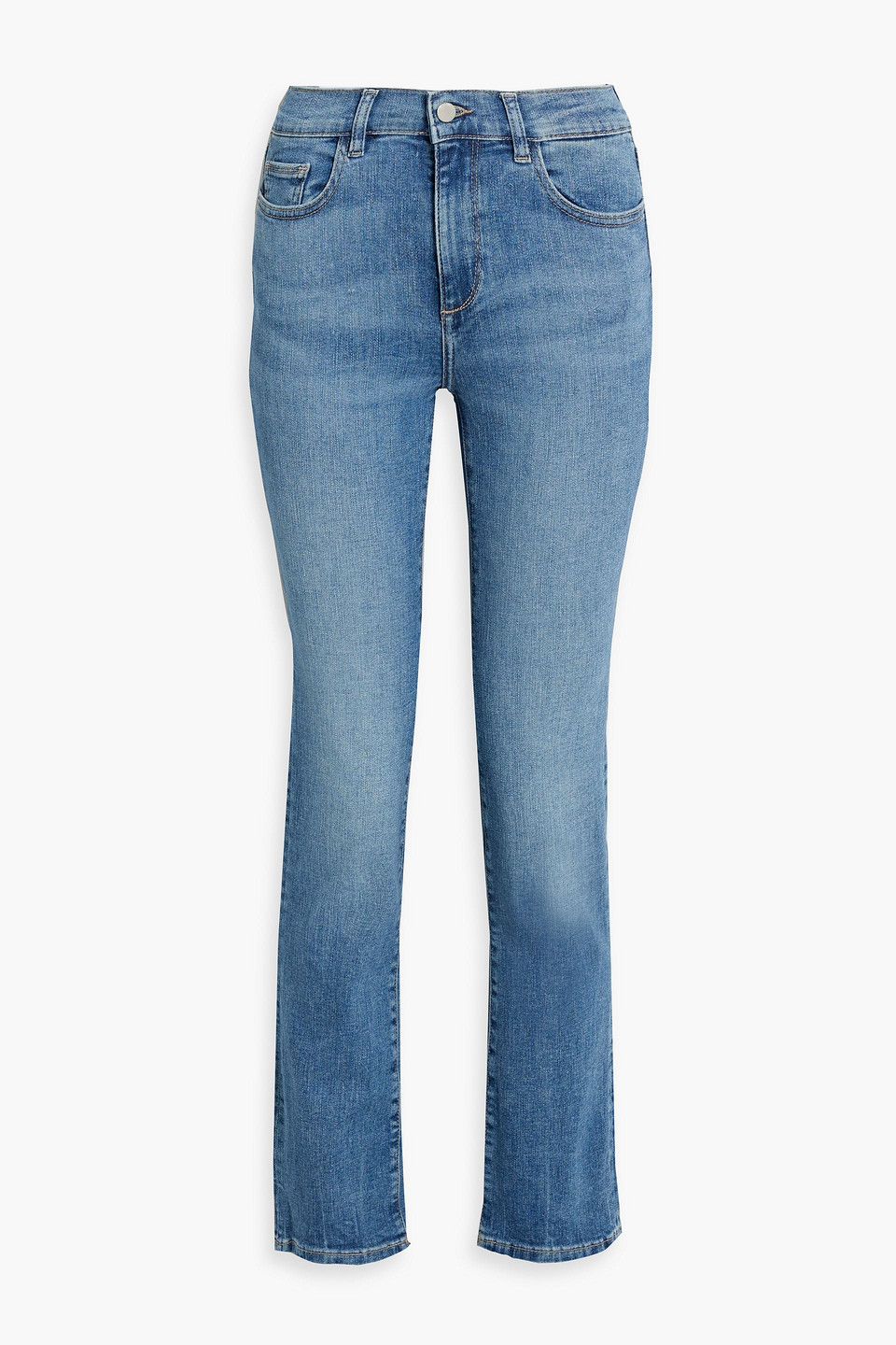 Mara faded mid-rise slim-leg jeans