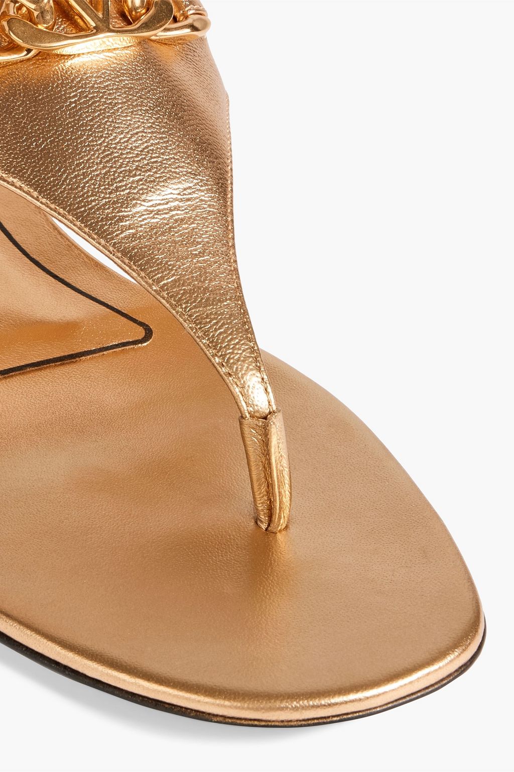 VALENTINO GARAVANI VLOGO Chain metallic leather sandals
