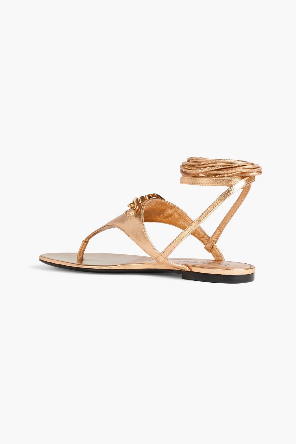 VALENTINO GARAVANI VLOGO Chain metallic leather sandals