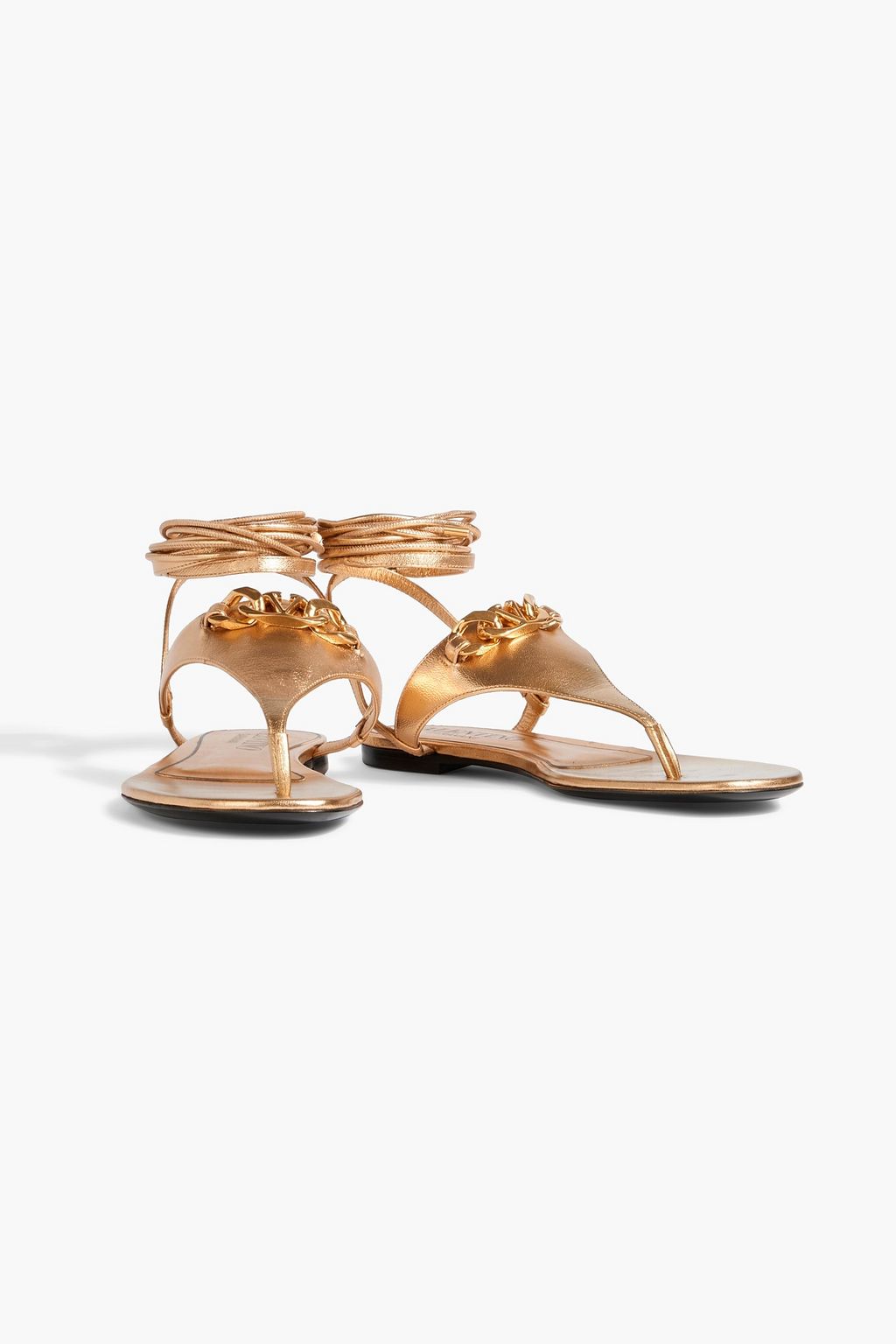 VALENTINO GARAVANI VLOGO Chain metallic leather sandals