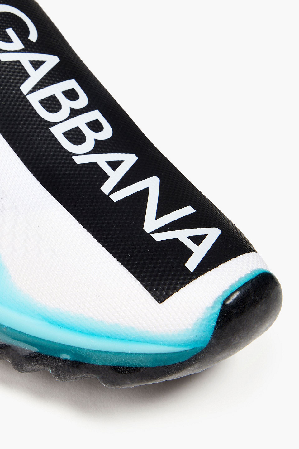Dolce & Gabbana Logo-print Mesh Slip-on Sneakers In Turquoise