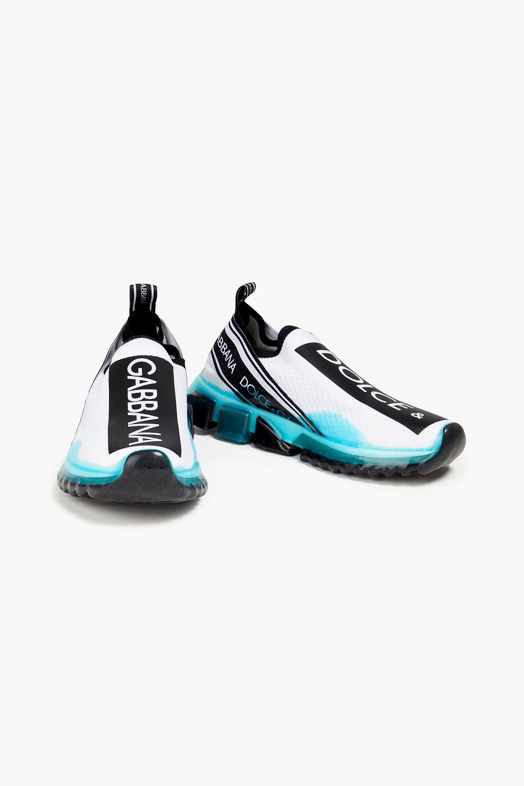 DOLCE&GABBANA Logo-print mesh slip-on sneakers | THE OUTNET