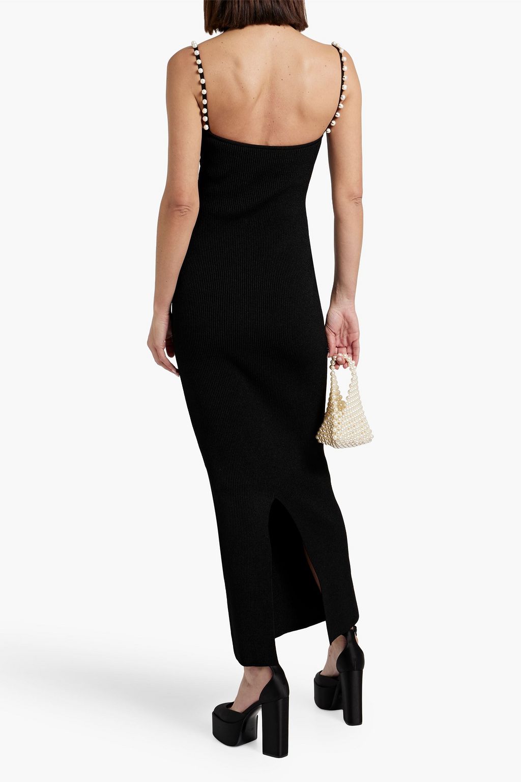 GALVAN  LONDON Thalia embellished ribbed-knit maxi dress